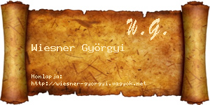 Wiesner Györgyi névjegykártya